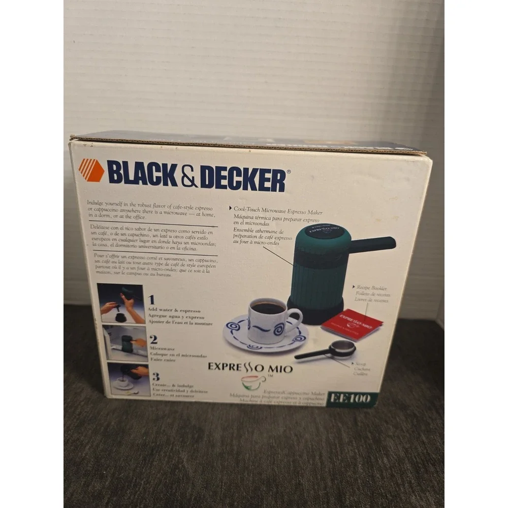 Black & Decker Espresso Mio Model EE100 Espresso/Cappuccino Maker NIB